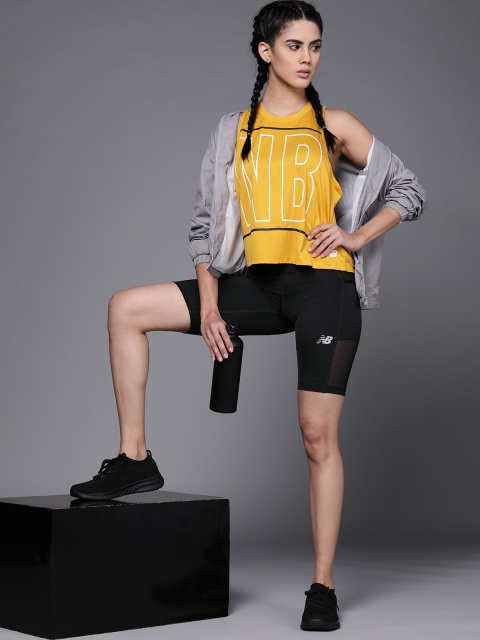 

New Balance Women Black High-Rise Running Sports Shorts