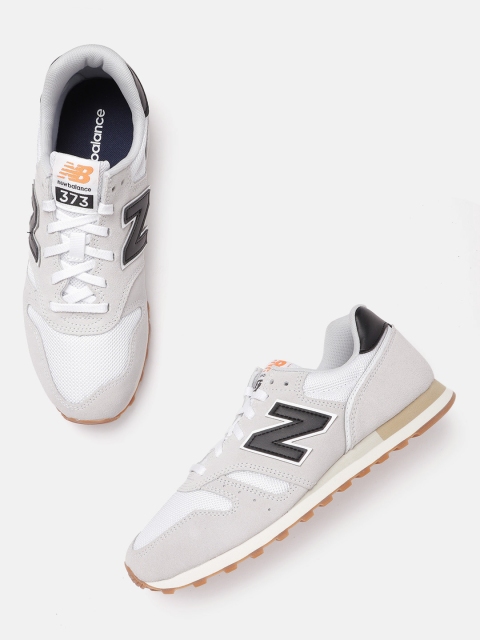 

New Balance Men Grey & White Colourblocked Suede Sneakers Excluding Trims