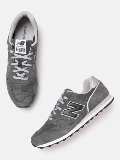 

New Balance Men Grey Melange Woven Design Suede Sneakers Excluding Trims