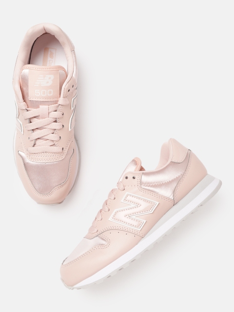 

New Balance Women Peach-Coloured Colourblocked Suede Sneakers Excluding Trims