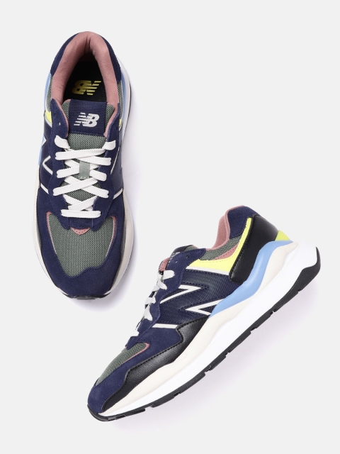 

New Balance Women Navy Blue & Green Suede Sneakers