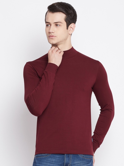 

Octave Men Maroon High Neck T-shirt