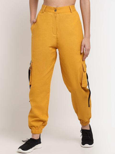 

NEUDIS Women Yellow Relaxed Loose Fit Cargos