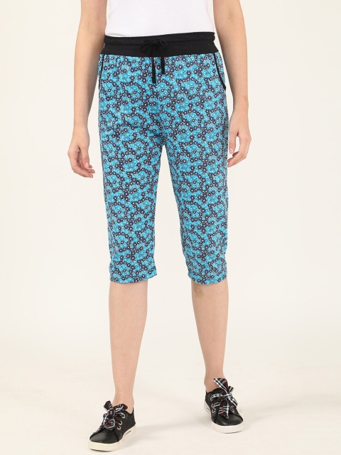 

V2 Value & Variety Women Blue & Black Printed Capris