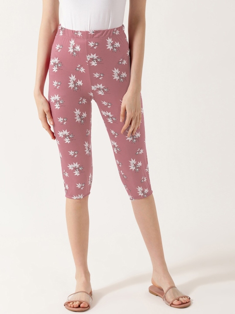 

V2 Value & Variety Women Pink & White Printed Capris