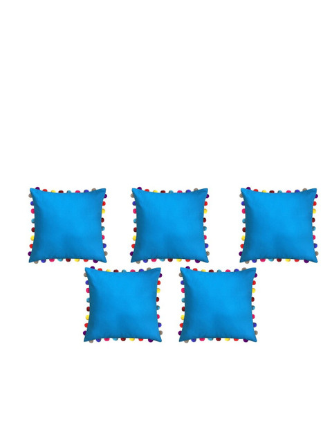 

Lushomes Blue Set of 5 Square Cushion Covers