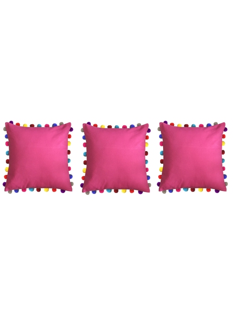 

Lushomes Pink & Blue Set of 3 Square Cushion Covers