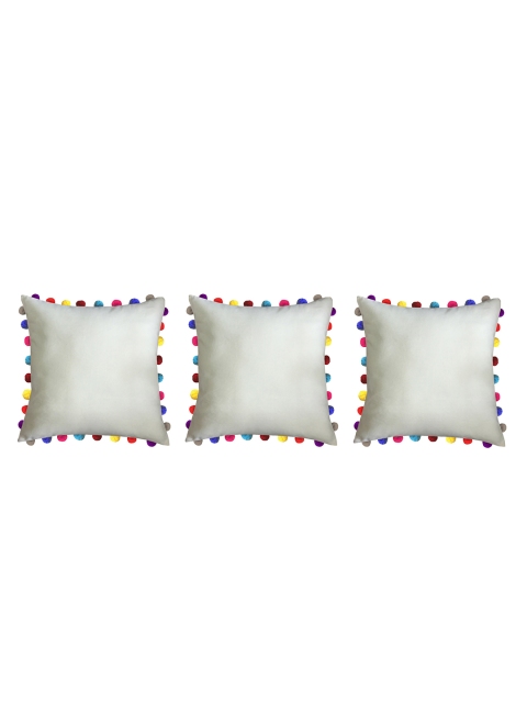 

Lushomes Off White & Multicoloured Set of 3 Square Cushion Covers