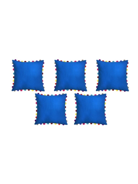 

Lushomes Blue Set of 5 Square Cushion Covers