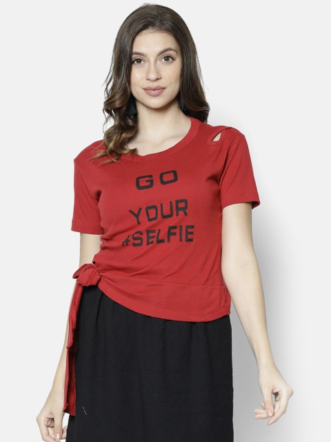 

V2 Value & Variety Women Maroon Regular Top