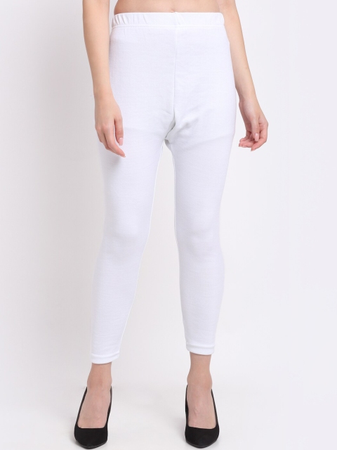 

TAG 7 Women White Woolen Ankle-Length Leggings