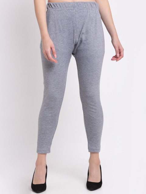 

TAG 7 Women Grey Woolen Ankle-Length Leggings