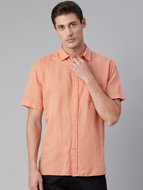 

Marks & Spencer Men Peach-Coloured Opaque Casual Shirt