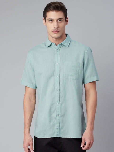 

Marks & Spencer Men Turquoise Blue Casual Shirt