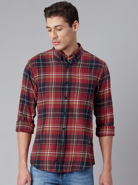 

Marks & Spencer Men Red Tartan Checked Casual Shirt