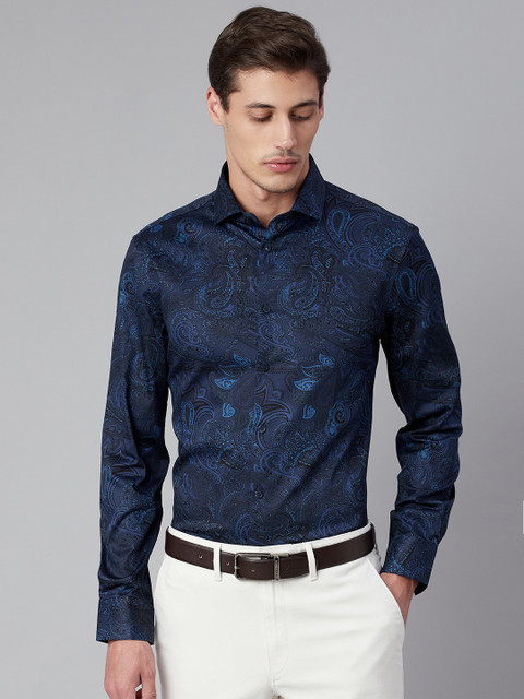 

Marks & Spencer Men Blue Slim Fit Printed Semiformal Shirt
