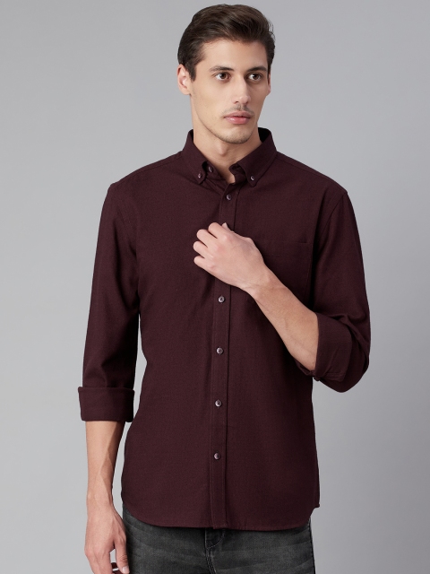 

Marks & Spencer Men Burgundy Opaque Casual Shirt