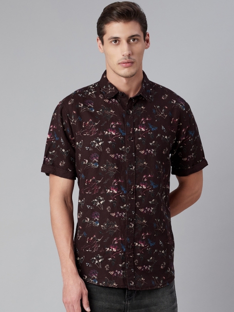 

Marks & Spencer Men Brown Floral Printed Casual Linen Blend Shirt