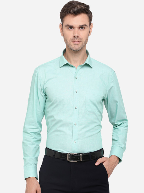 

Greenfibre Men Green Opaque Pure Cotton Formal Shirt