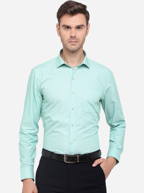

Greenfibre Men Green Opaque Pure Cotton Formal Shirt