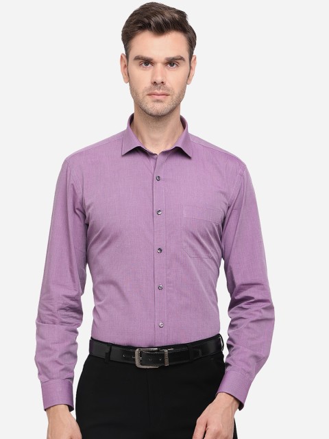 

Greenfibre Men Purple Opaque Pure Cotton Formal Shirt