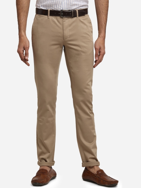 

Greenfibre Men Khaki Slim Fit Pure Cotton Chinos Trousers
