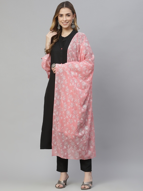 

ZIYAA Women Black Regular Kurta with Trousers & With Dupatta