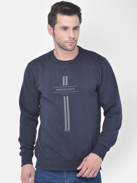 

COBB Men Navy Blue Printed Sweatshirt