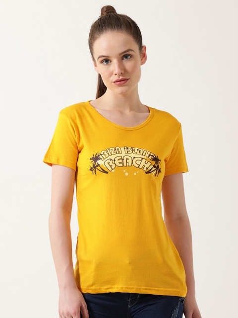 

V2 Value & Variety Mustard Yellow & Beige Regular Top