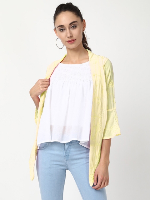 

V2 Value & Variety Women Yellow Longline Shrug
