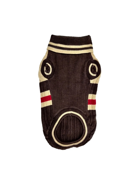 

PETS EMPIRE Brown & Beige Self Design Dog Sweater