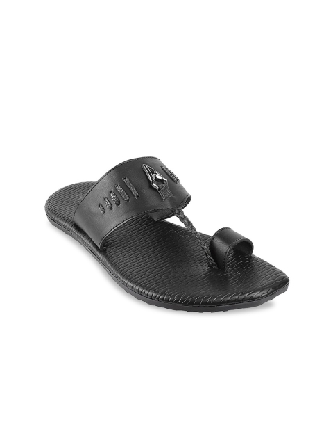 

Mochi Men Black Leather Comfort Sandals