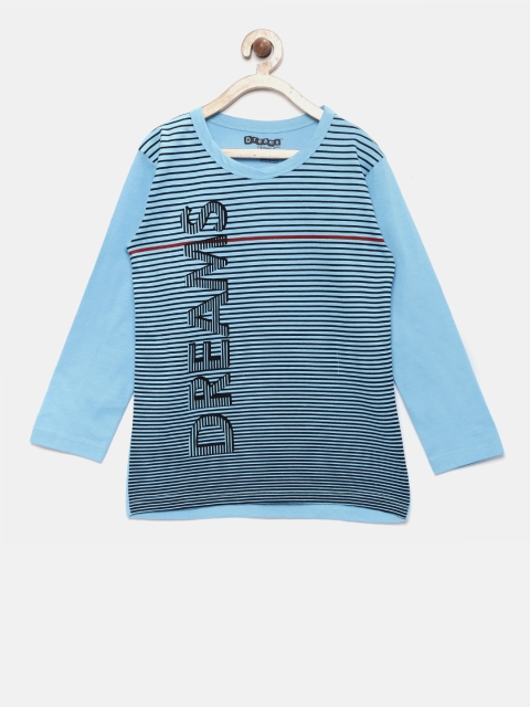 

Dreamszone Boys Blue & Black Printed Round Neck T-shirt
