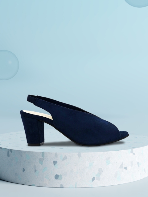 

Hydes N Hues Blue Embellished Block Peep Toes