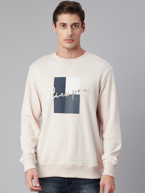

Marks & Spencer Men Beige Printed Sweatshirt