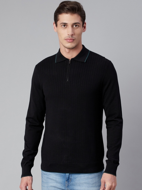 

Marks & Spencer Men Black Checked Pullover