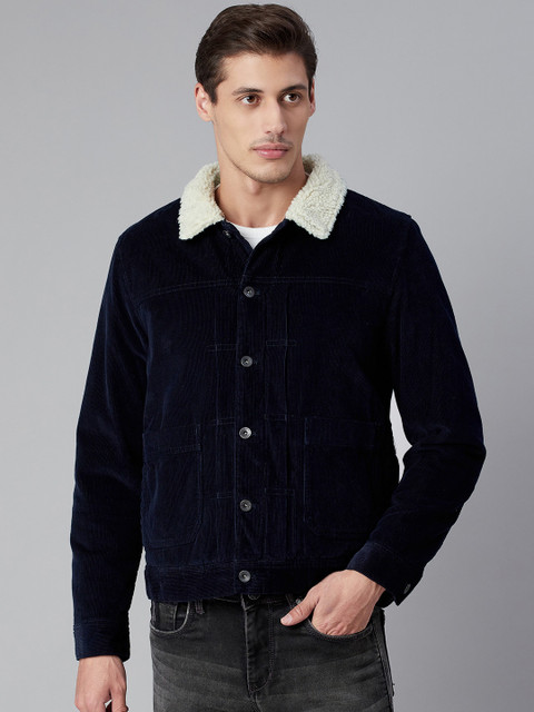 

Marks & Spencer Men Navy Blue Open Front Jacket