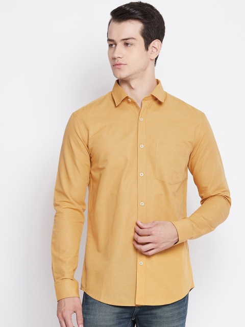 

Octave Men Mustard Opaque Pure Cotton Casual Shirt