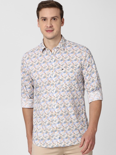 

Peter England Casuals Men Beige Slim Fit Floral Opaque Printed Casual Shirt