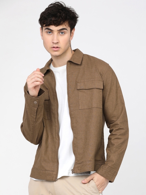 

HIGHLANDER Men Brown Cotton Linen Tailored Jacket
