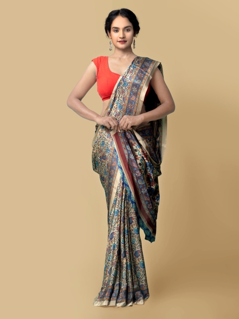 

Unnati Silks Women Brown & Beige Printed Crepe Art Silk Saree