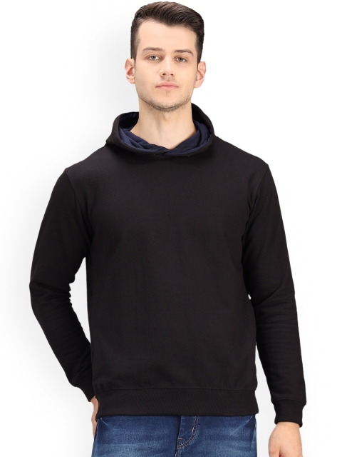 

Ratans Men Black Hooded Sweatshirt