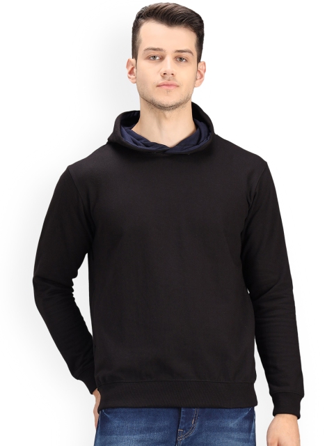 

Ratans Men Black Hooded Sweatshirt