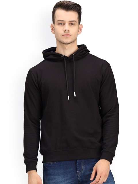 

Ratans Men Black Hooded Sweatshirt