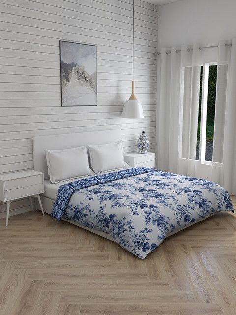 

Boutique Living India Blue & White Floral Cotton AC Room 120 GSM Double Bed Comforter