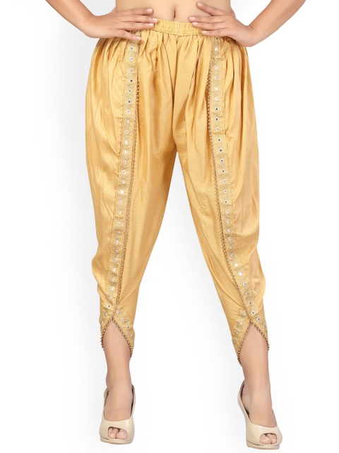 

Aarika Women Beige Solid Cotton Dhoti Pants