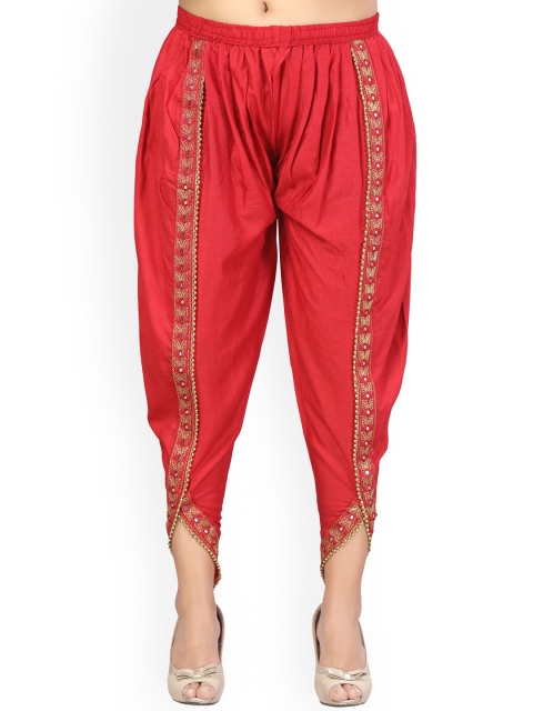 

Aarika Women Maroon Solid Cotton Dhoti Pant