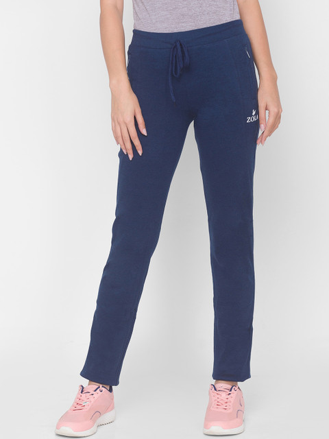 

ZOLA Women Blue Solid Straight-Fit Track Pants
