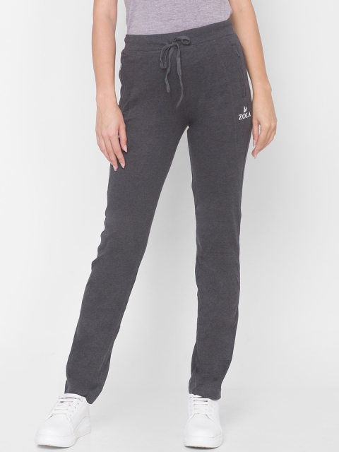

ZOLA Women Grey Solid Straight Fit Track Pants