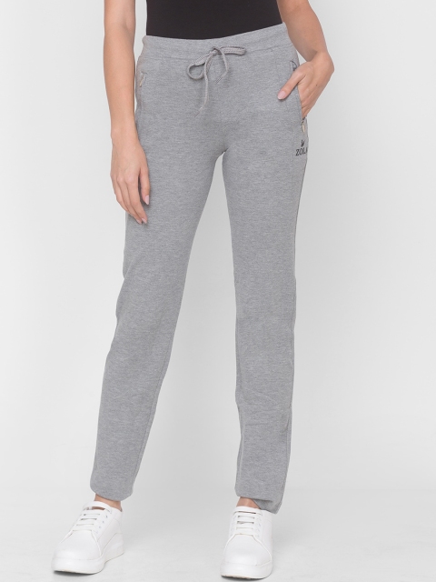 

ZOLA Women Grey Solid Straight-Fit Track Pants